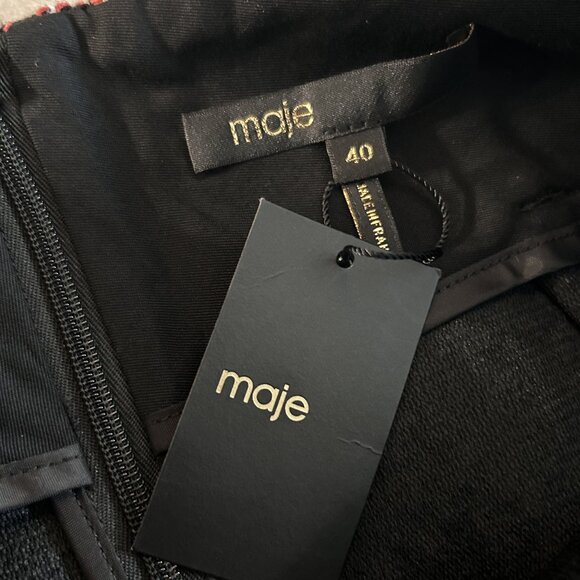 NWT Maje Jisido Faux Leather Detail Tweed Mini Skirt ASO Katy Keene - Picture 9 of 11